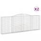 Preview: Gabionen mit Hochbogen 2 Stk. 400x30x140/160cm Verzinktes Eisen