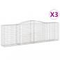 Preview: Gabionen mit Hochbogen 3 Stk. 400x50x120/140cm Verzinktes Eisen