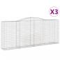 Preview: Gabionen mit Hochbogen 3 Stk. 400x50x160/180cm Verzinktes Eisen