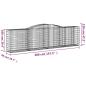 Preview: Gabionen mit Hochbogen 4 Stk. 400x50x100/120cm Verzinktes Eisen