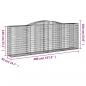 Preview: Gabionen mit Hochbogen 4 Stk. 400x50x140/160cm Verzinktes Eisen