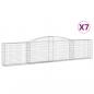 Preview: Gabionen mit Hochbogen 7 Stk. 400x30x80/100cm Verzinktes Eisen