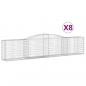 Preview: Gabionen mit Hochbogen 8 Stk. 400x50x80/100cm Verzinktes Eisen