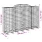Preview: Gabionen mit Hochbogen 9 Stk. 300x50x180/200cm Verzinktes Eisen