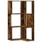 Preview: ARDEBO.de - Eck-Bücherregal 3 Böden Räuchereiche 50x50x102 cm Holzwerkstoff