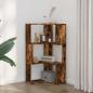 Preview: Eck-Bücherregal 3 Böden Räuchereiche 50x50x102 cm Holzwerkstoff