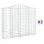 Preview: Gabionen mit Hochbogen 3 Stk. 200x30x160/180cm Verzinktes Eisen