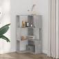 Preview: Eck-Bücherregal 3 Böden Betongrau 50x50x102 cm Holzwerkstoff