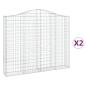 Preview: Gabionen mit Hochbogen 2 Stk. 200x30x160/180cm Verzinktes Eisen