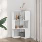 Preview: Eck-Bücherregal 3 Böden Weiß 50x50x102 cm Holzwerkstoff