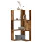 Preview: ARDEBO.de - Eck-Bücherregal 3 Böden Altholz-Optik 50x50x102cm Holzwerkstoff