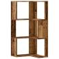 Preview: Eck-Bücherregal 3 Böden Altholz-Optik 50x50x102cm Holzwerkstoff