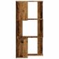 Preview: Eck-Bücherregal 3 Böden Altholz-Optik 50x50x102cm Holzwerkstoff
