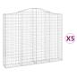 Preview: Gabionen mit Hochbogen 5 Stk. 200x30x160/180cm Verzinktes Eisen