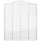 Preview: Gabionen mit Hochbogen 2 Stk. 200x30x220/240cm Verzinktes Eisen