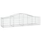 Preview: ARDEBO.de - Gabionen mit Hochbogen 30 Stk. 200x50x40/60 cm Verzinktes Eisen