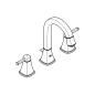 Preview: GROHE Grandera 3-Loch-Waschtischbatterie, 1/2", EcoJoy, chrom (20389000)