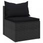 Preview: Garten-Mittelsofas mit Kissen 2 Stk. Schwarz Poly Rattan