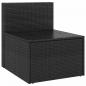 Preview: Garten-Mittelsofas mit Kissen 2 Stk. Schwarz Poly Rattan