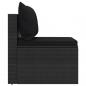 Preview: Garten-Mittelsofas mit Kissen 2 Stk. Schwarz Poly Rattan