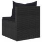 Preview: Garten-Mittelsofas mit Kissen 2 Stk. Schwarz Poly Rattan