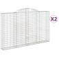 Preview: Gabionen mit Hochbogen 2 Stk. 300x30x180/200cm Verzinktes Eisen