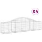 Preview: Gabionen mit Hochbogen 5 Stk. 200x30x40/60 cm Verzinktes Eisen