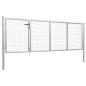 Preview: Gartentor Stahl 350 x 100 cm Silbern