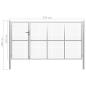 Preview: Gartentor Stahl 350 x 150 cm Silbern
