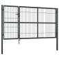 Preview: Gartentor mit Pfosten Stahl 350×140 cm Anthrazit