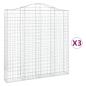 Preview: Gabionen mit Hochbogen 3 Stk. 200x30x200/220cm Verzinktes Eisen
