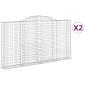 Preview: Gabionen mit Hochbogen 2 Stk. 300x30x160/180cm Verzinktes Eisen