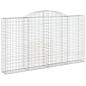 Preview: Gabionen mit Hochbogen 2 Stk. 300x30x160/180cm Verzinktes Eisen