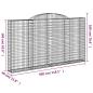 Preview: Gabionen mit Hochbogen 2 Stk. 300x30x160/180cm Verzinktes Eisen