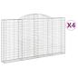 Preview: Gabionen mit Hochbogen 4 Stk. 300x30x160/180cm Verzinktes Eisen
