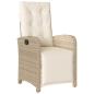 Preview: 9-tlg. Garten-Essgruppe mit Kissen Beige Poly Rattan