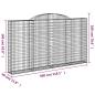 Preview: Gabionen mit Hochbogen 3 Stk. 300x30x160/180cm Verzinktes Eisen