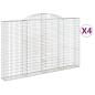 Preview: Gabionen mit Hochbogen 4 Stk. 300x30x180/200cm Verzinktes Eisen