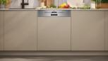 Preview: Neff S145EVS04E N50 Teilintegrierter Geschirrspüler, 60 cm breit, 14 Maßgedecke, AquaStop, Kindersicherung, Flex Besteckschublade, HomeConnect, Edelstahl