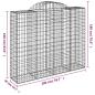Preview: ARDEBO.de - Gabionen mit Hochbogen 18Stk. 200x50x160/180cm Verzinktes Eisen