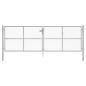 Preview: Gartentor Verzinkter Stahl 415 x 175 cm Silbern