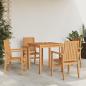 Preview: ARDEBO.de - Gartenstühle 4 Stk. Stapelbar 56,5x57,5x91 cm Massivholz Teak