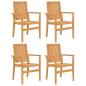 Preview: Gartenstühle 4 Stk. Stapelbar 56,5x57,5x91 cm Massivholz Teak