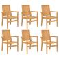 Preview: Gartenstühle 6 Stk. Stapelbar 56,5x57,5x91 cm Massivholz Teak