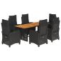 Preview: 9-tlg. Garten-Essgruppe mit Kissen Schwarz Poly Rattan