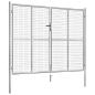 Preview: Gartentor Verzinkter Stahl 306 x 250 cm Silbern