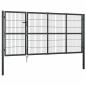 Preview: Gartentor mit Pfosten Stahl 350×120 cm Anthrazit