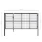Preview: Gartentor mit Pfosten Stahl 350×120 cm Anthrazit