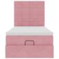 Preview: Ottoman-Bett mit Matratzen & LEDs Rosa 90x190 cm Samt