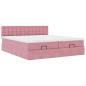 Preview: Ottoman-Bett mit Matratzen & LEDs Rosa 160x200 cm Samt